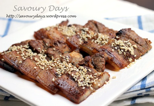 Grilled pork belly with black bean sauce 