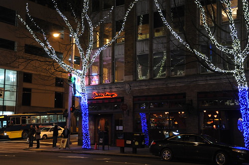 Top Boogie - Pine Top Smith, Blues lights bare Christmas tree Seattle Washington USA by Wonderlane