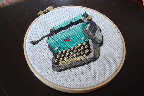 typewriter cross stitch front