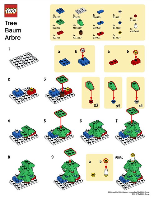 Lego - instructions for building a tree