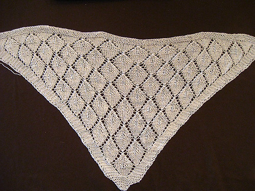 Silver triangle shawl WIP Nov2010