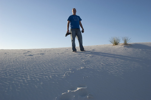 Blake Climbing the Dunes at White Sands