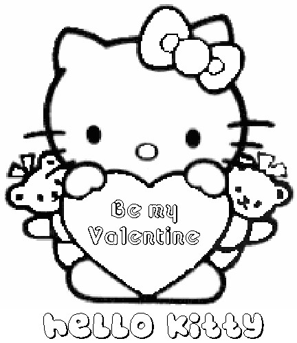 hello kitty valentines day coloring. hello-kitty-valentines-free-