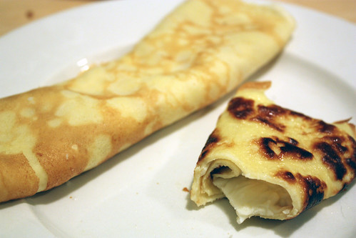 crepes, rolled up.