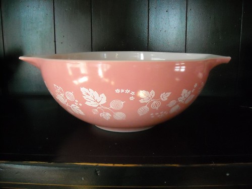 pink pyrex from the thrift store.