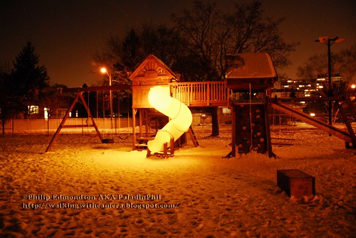 Slide and Playground at Night