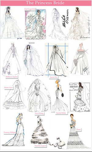 kate middleton wedding gown sketches. Kate Middleton#39;s Wedding Dress