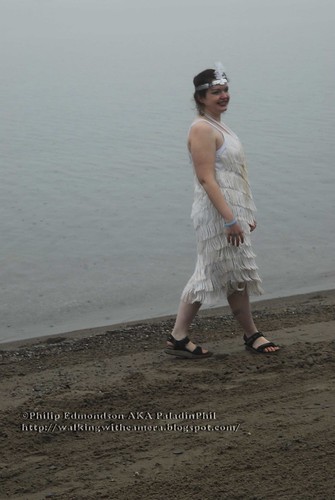 White Dress, Foggy Shore