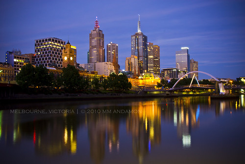 Summer dusk over Melbourne