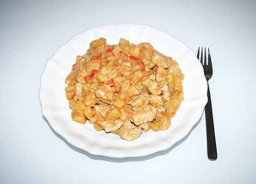 28 - Puten-Kartoffel-Pfanne mit Paprika & Käse - Fertiges Gericht