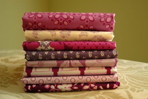 Purple and Gray quilt stack