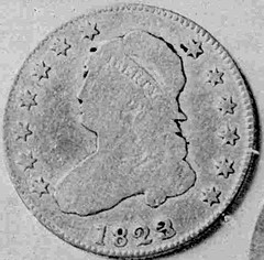 haines specimen 1823/3 Bust Quarter