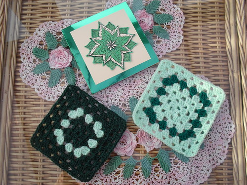 Didsbury 13 (UK) - Your Squares have arrived! Thank You! For our 'Two Tone Green Traditional Granny Square' Challenge. Beautiful!
