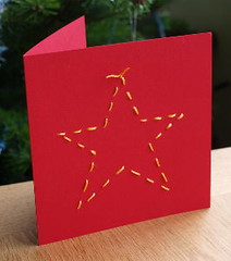 Hand-stitched Christmas card
