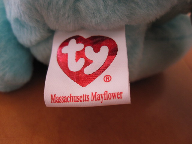 Massachusetts State Flower Mayflower. Ty Massachusetts Mayflower the Bear Beanie Baby Tush Tag. Ty Massachusetts Mayflower the Bear. OFFICIAL STATE FLOWER SINCE 1918