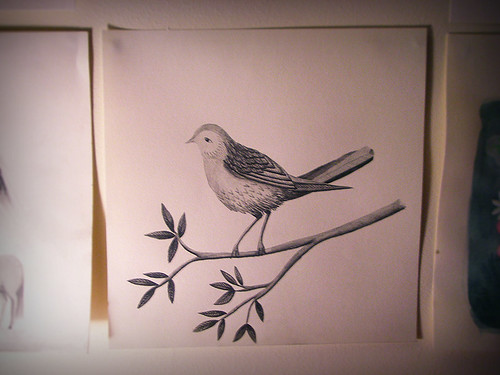 Day 233 - Pencil Bird on the Wall