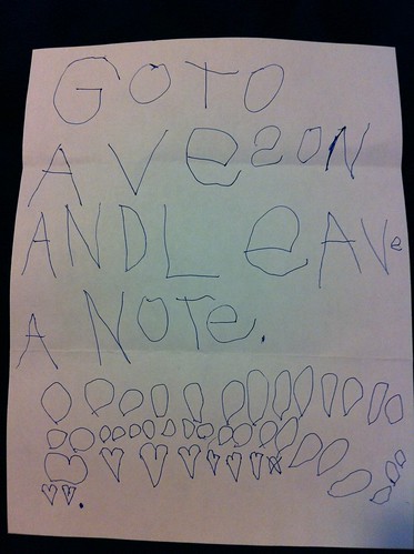 Ezra's note for the Tooth Fairy