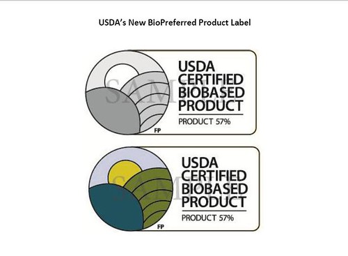 Two examples of USDA’s new biopreferred label. 