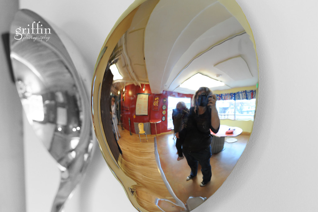 Reflected selfportrait in a giant spoon at the Madison Children's Museum, Wisconsin.