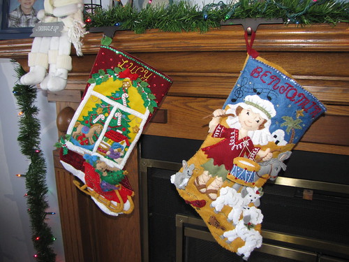 Benjamin and Lucy's homemade stockings