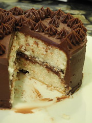 White Velvet Cake with Milk Chocolate Ganache