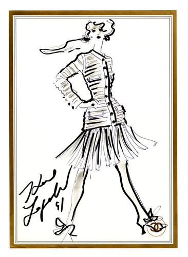 karl lagerfeld sketches. Sketch by Karl Lagerfeld from