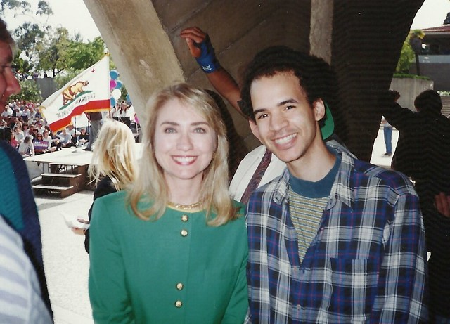 me and hillary clinton at ucsb storke plaza