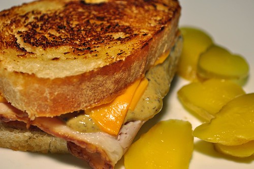 Mmm...grilled sourdough ham and cheese
