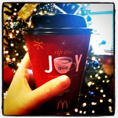 Xmas joy... Surprised at how good McD's mochas are!