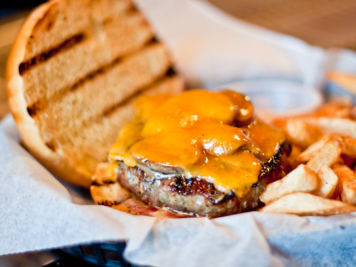 Cheddar and mushroom lovin' (Kennett Square burger)