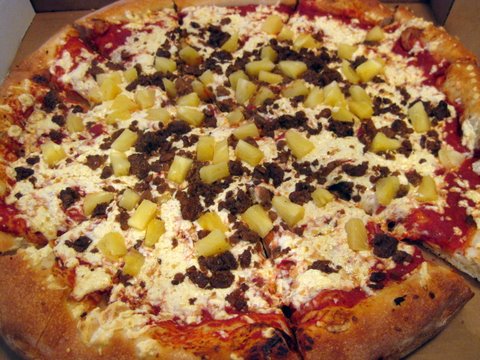 Pizza With Daiya, Pineapple & Vegan Sausage