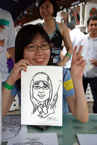 Caricature live sketching for VISA Beach Party 2010 -8
