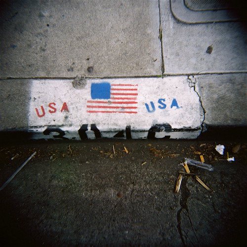 Flag on the Sidewalk