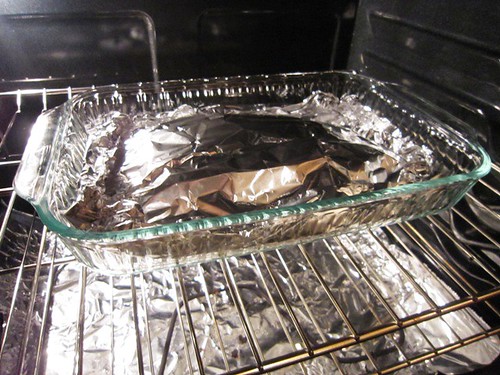 Salmon packets in the oven