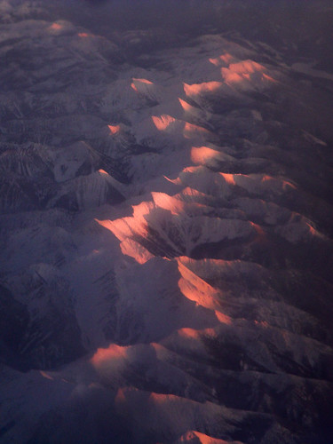 Sun sets on the Rockies