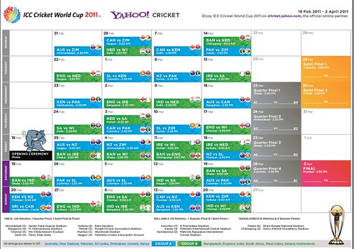2011 Icc World Cup Fixtures. ICC World Cup 2011 Schedule