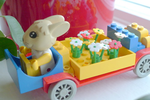 Little Miss rabbit vintage lego on the road