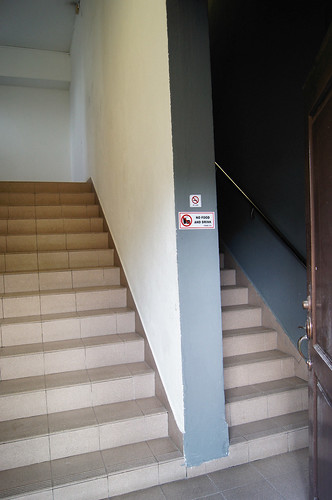 Stairs to mezzanine level