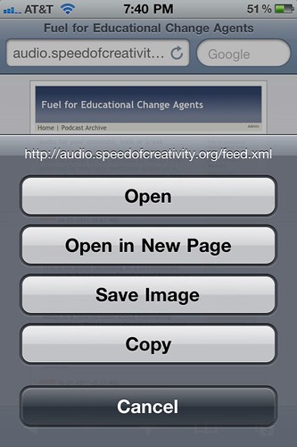 Click on a link in Safari on your iOS device and choose to COPY the URL