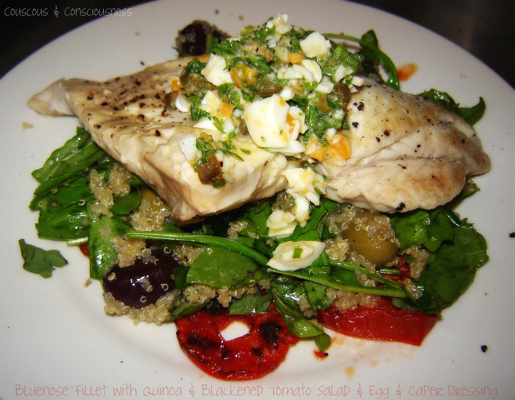 Bluenose Fillet with Quinoa & Blackened Tomato Salad 1