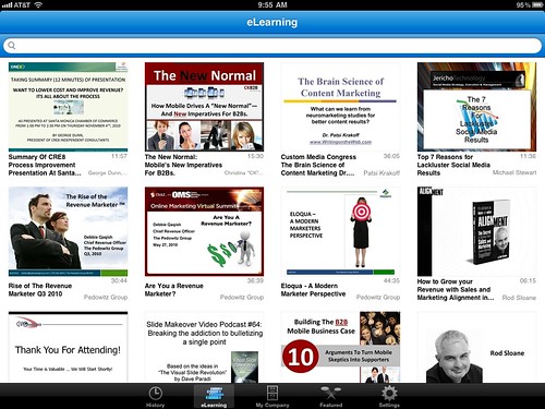 Brainshark iPad app - eLearning Tab