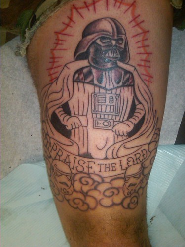 darth vader tattoo. Darth Vader tattoo in progress