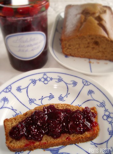 Applesauce Bread with Blackberry Compote