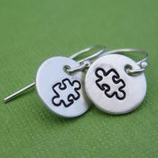 Tiny Puzzle Piece Earrings