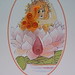 Water lily girl card with quilling
