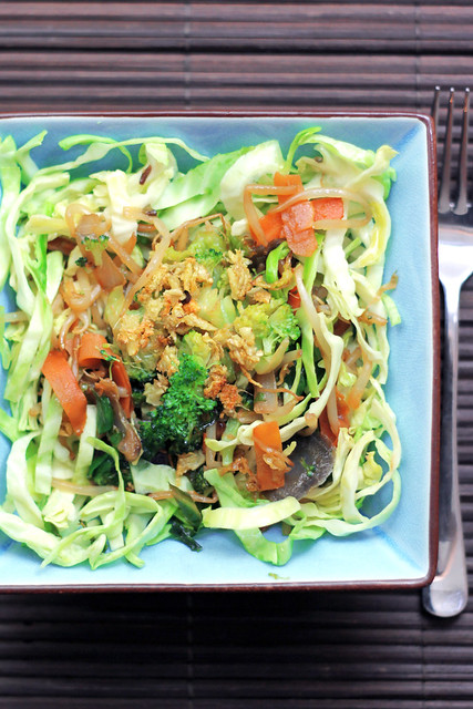 Cabbage, Mung Bean Sprouts and Ginger