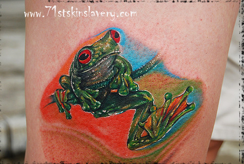 tree frog tattoos. green tree frog tattoo