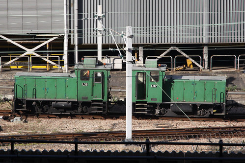 MTR diesel loco L36 and L37 shunting at Kowloon Bay depot
