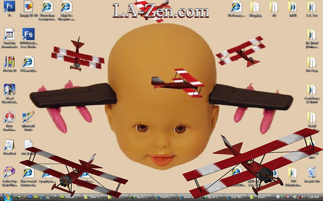 Cyborg Baby Air Brigade Biplane Escape Routine Desktop Background. Cyborg Baby Air Brigade Biplane Escape Routine Desktop Background, la Zen promo.