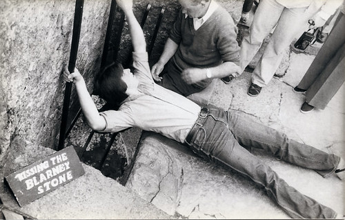 Me kissing the Blarney Stone in 1981